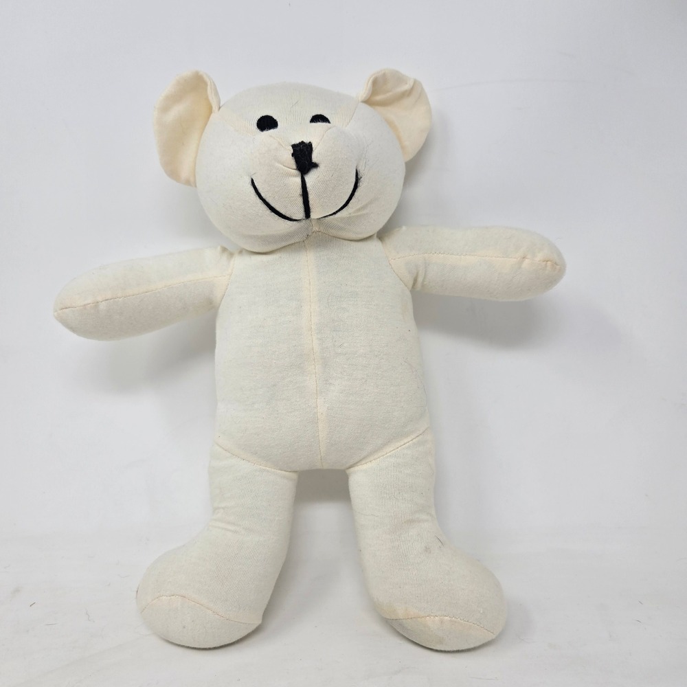 Tadpolesbaby Cream White Teddy Bear Plush‎ Soft Jersey Knit Stuffed Animal Toy